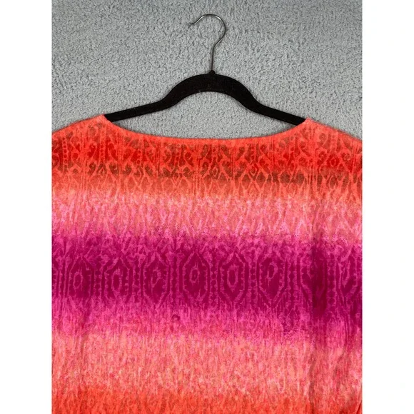 Lauren Ralph Lauren Womens Pink & Orange Top With Tie At Bottom Size M - Picture 5 of 8